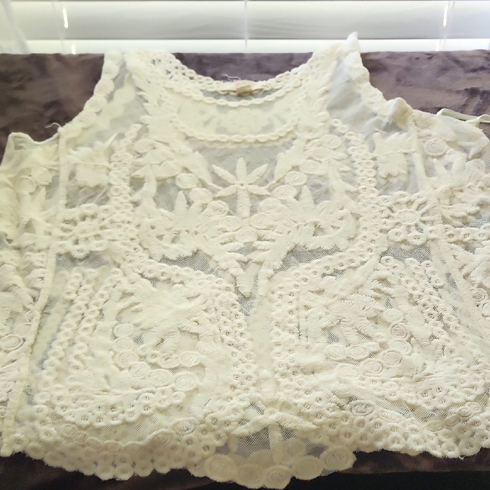 Elegant Cream Lace Women's Top